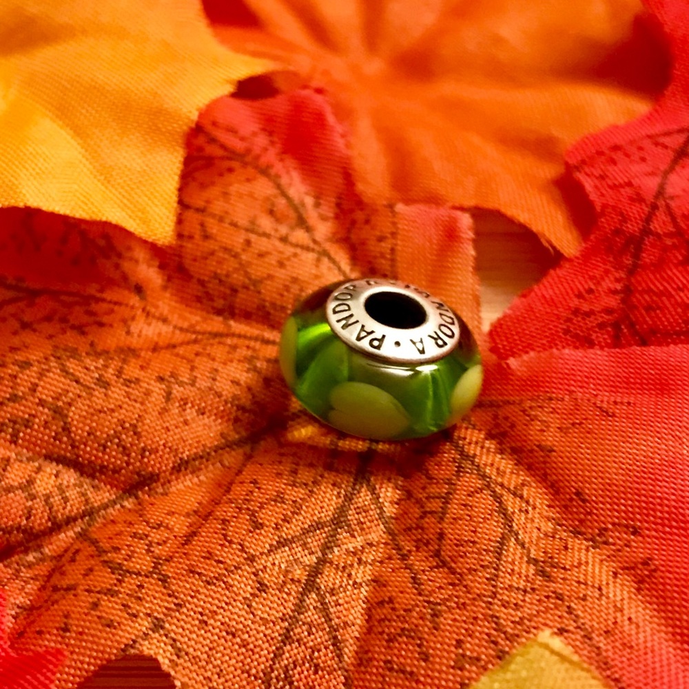 Pandora Green Murano Heart Charm